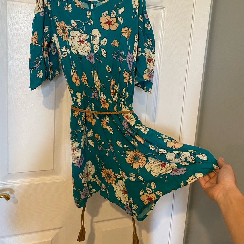 Forever 21 Boho Blue Floral Romper